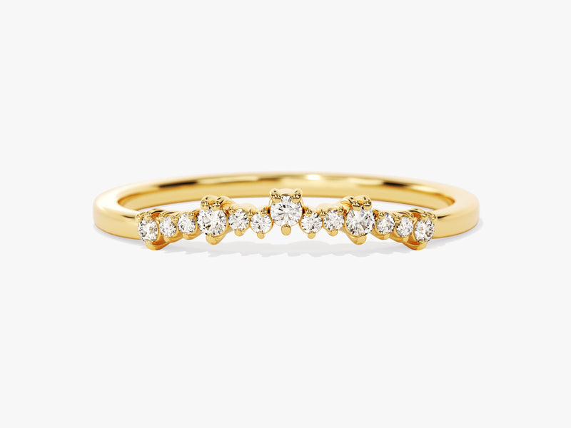 Dainty Curved Diamond Wedding Band