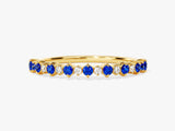 Floating Round-Cut Alternating Birthstone Ring - Gold Vermeil