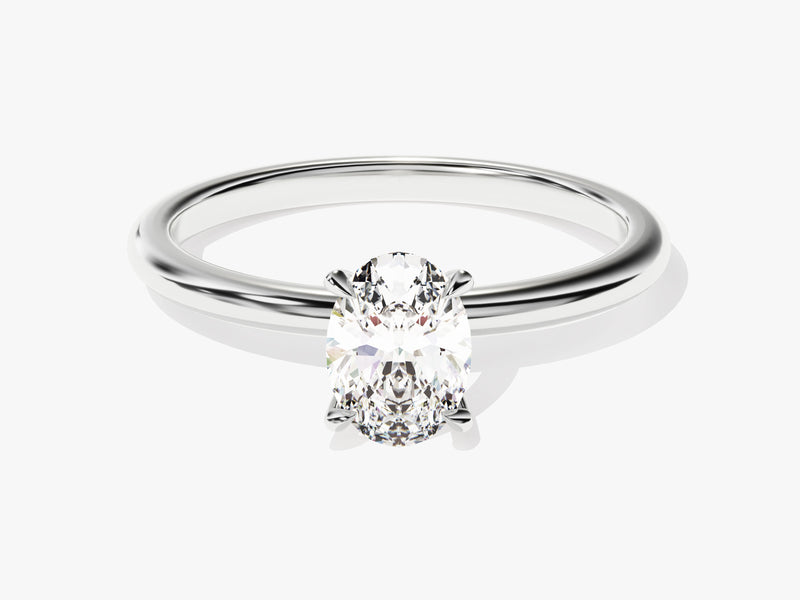 4-Prong Solitaire Oval Cut Lab Grown Diamond Engagement Ring (1.00 CT)