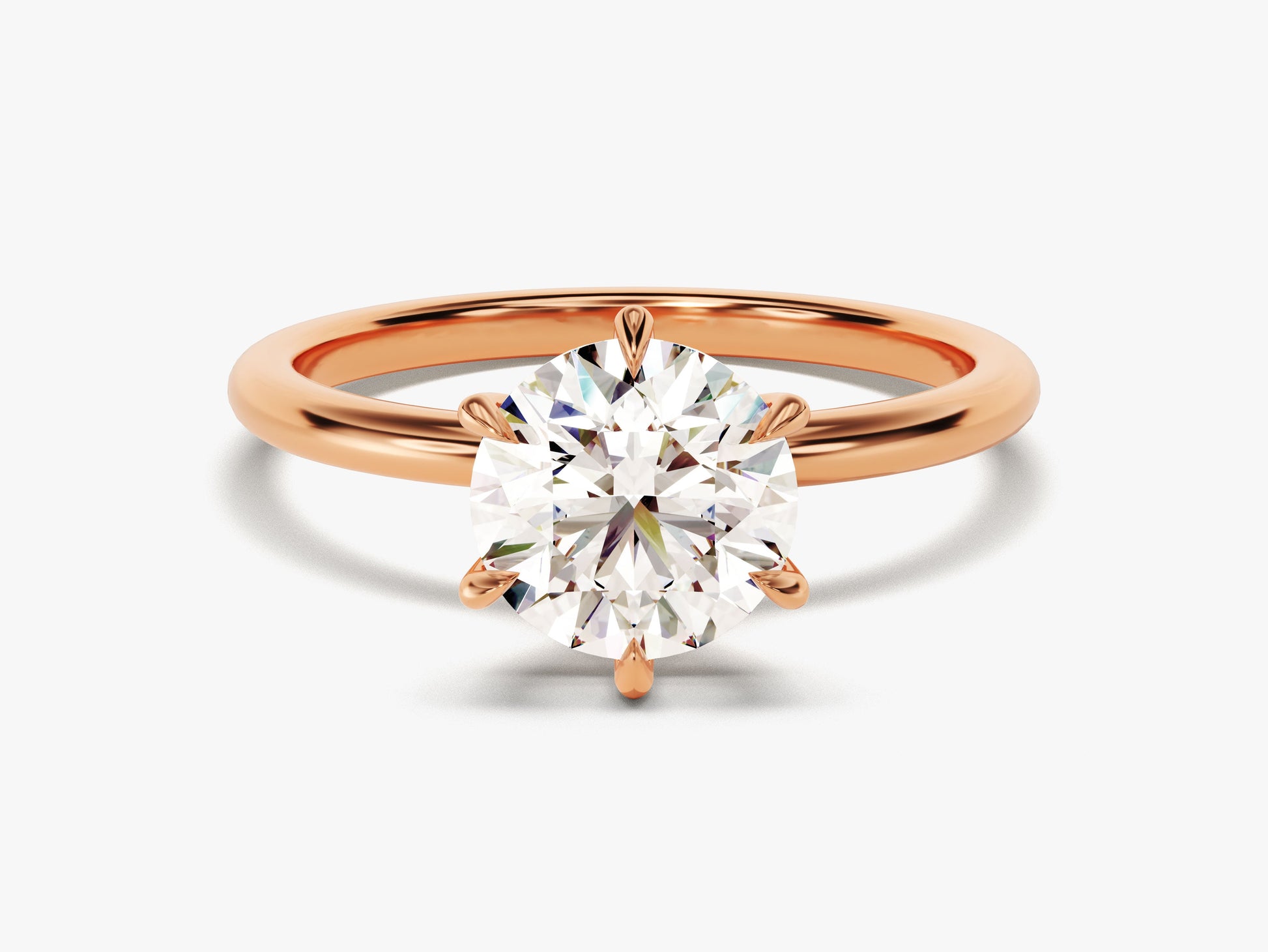 6-Prong Solitaire Round Cut Lab Grown Diamond Engagement Ring (1.50 CT)