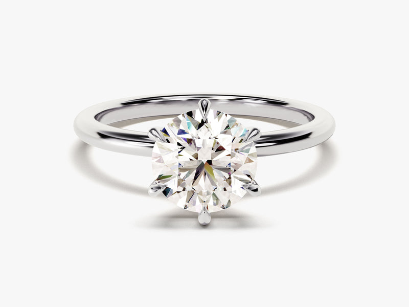 6-Prong Solitaire Round Cut Lab Grown Diamond Engagement Ring (1.50 CT)