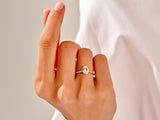 Pave Set Oval Lab Grown Diamond Solitaire Bridal Set with Chevron Lab Grown Diamond Band (1.50 CT)
