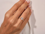 Cathedral Oval Cut Moissanite Engagement Ring with Pave Set Side Stones (2.00 CT)