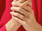 Pave Set Oval Lab Grown Diamond Solitaire Bridal Set with Chevron Lab Grown Diamond Band (1.50 CT)