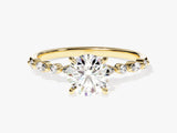 Alternating Marquise Sidestone Moissanite Engagement Ring (1.00 CT)