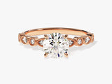 Milgrain Marquise Side Stone Moissanite Engagement Ring (1.00 CT)