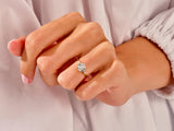 Cluster Accent Round Lab Grown Diamond Bridal Set with Marquise Ring (1.50 CT)