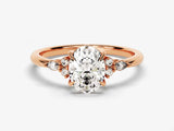 Cluster Accent Oval Cut Lab Grown Diamond Engagement Ring (1.50 CT)