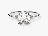 Cluster Accent Oval Cut Moissanite Engagement Ring (2.00 CT)