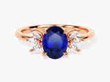 Marquise Cluster Accent Birthstone Ring in 14k Solid Gold