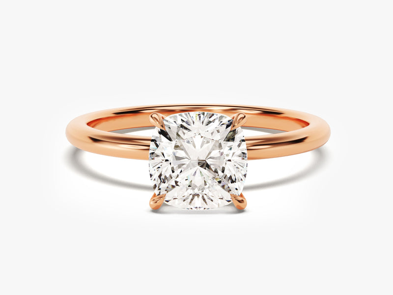 Cushion Cut Solitaire Lab Grown Diamond Engagement Ring (2.00 CT)
