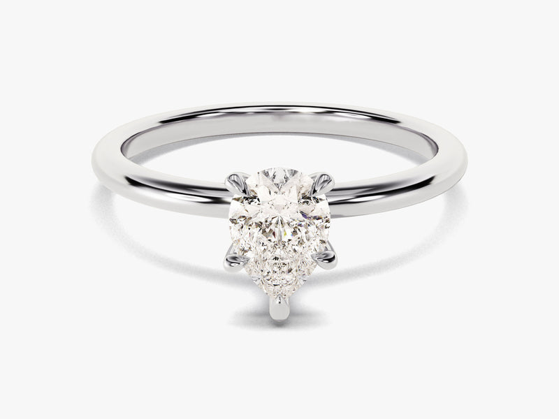 Pear Cut Solitaire Moissanite Engagement Ring (1.00 CT)