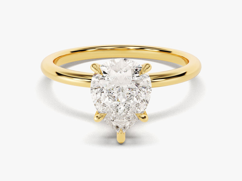 Pear Cut Solitaire Moissanite Engagement Ring (2.00 CT)