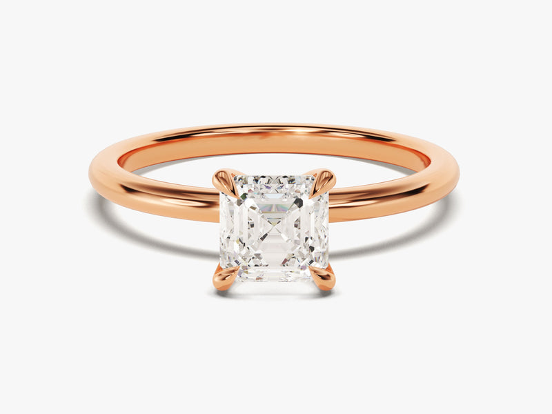 Asscher Cut Solitaire Moissanite Engagement Ring (1.00 CT)