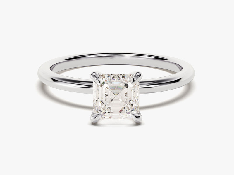 Asscher Cut Solitaire Moissanite Engagement Ring (1.00 CT)