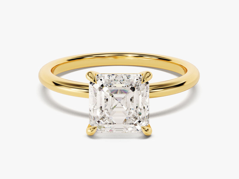 Asscher Cut Solitaire Moissanite Engagement Ring (2.00 CT)