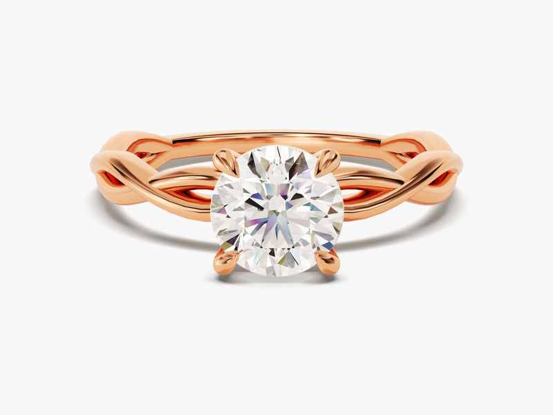 Twisted Solitaire Moissanite Engagement Ring (1.00 CT)