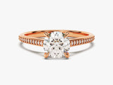 Channel Set Round Cut Lab Grown Diamond Engagement Ring (1.00 CT)