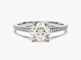 Channel Set Round Cut Moissanite Engagement Ring (1.00 CT)