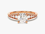 Pave Crown Moissanite Engagement Ring (1.00 CT)