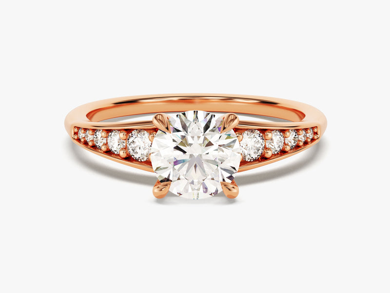 Pave Crown Lab Grown Diamond Engagement Ring (1.00 CT)