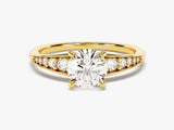 Pave Crown Lab Grown Diamond Engagement Ring (1.00 CT)