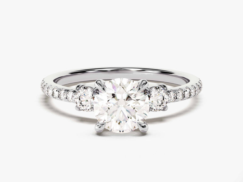 Micropave Trio Lab Grown Diamond Engagement Ring (1.00 CT)