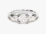 Three Stone Lab Grown Diamond Engagement Ring with Pear Cut Accents (2.00 CT)