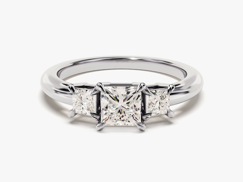 Princess Cut Three Stone Lab Grown Diamond Engagement Ring (1.60 CT)