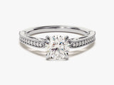 Vintage Inspired Lab Grown Diamond Engagement Ring with Adorned Cathedral (1.00 CT)