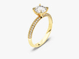 Pave Set Knife Edge Moissanite Engagement Ring (1.00 CT)