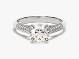 Double Pave Set Cathedral Moissanite Engagement Ring (1.00 CT)