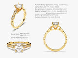 Vintage Sidestones Round Cut Moissanite Engagement Ring (1.00 CT)