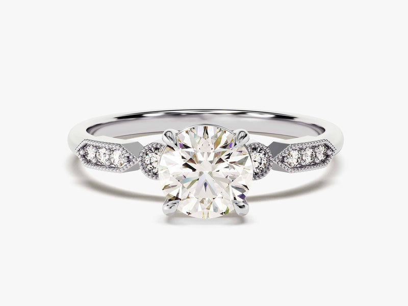 Milgrain Art Deco Moissanite Engagement Ring (1.00 CT)