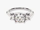 Trellis Three Stone Round Moissanite Engagement Ring (2.00 CT TW)