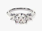 Trellis Three Stone Round Moissanite Engagement Ring (2.50 CT TW)