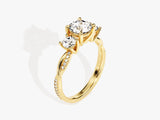 Petite Twisted Vine Three Stone Round Lab Grown Diamond Engagement Ring (1.50 CT TW)