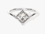 Curved Princess Lab Grown Diamond Engagement Ring (1.00 CT)