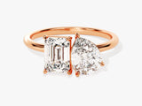 Pear and Emerald Cut Toi et Moi Moissanite Engagement Ring (2.50 CT)