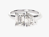 Pear and Emerald Cut Toi et Moi Lab Grown Diamond Engagement Ring (2.50 CT)