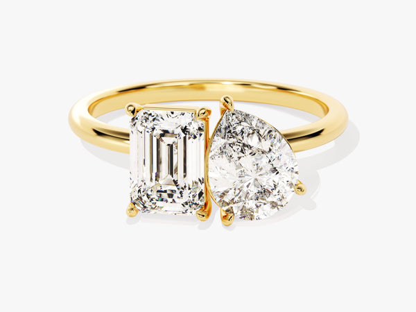 Pear and Emerald Cut Toi et Moi Lab Grown Diamond Engagement Ring (2.50 CT)