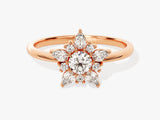 Floral Halo Lab Grown Diamond Engagement Ring