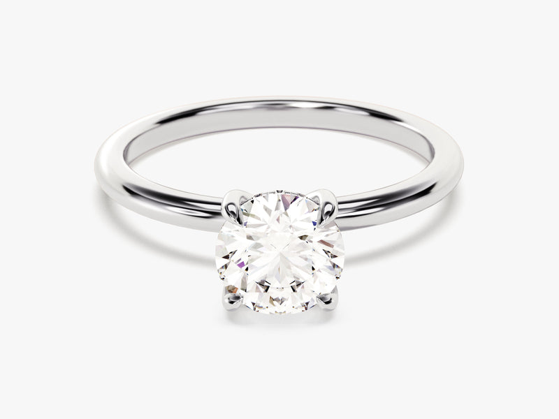 Hidden Halo Round Lab Grown Diamond Engagement Ring (1.00 CT)