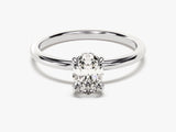 Hidden Halo Oval Lab Grown Diamond Engagement Ring (1.00 CT)