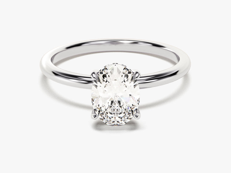 Hidden Halo Oval Lab Grown Diamond Engagement Ring (1.50 CT)