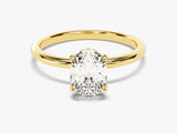 Hidden Halo Oval Lab Grown Diamond Engagement Ring (1.50 CT)