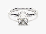 Hidden Halo Oval Moissanite Engagement Ring (2.00 CT)