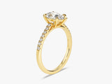 Pear Cut Lab Grown Diamond Engagement Ring with Pave Set Side Stones (1.50 CT)