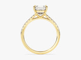 Asscher Cut Lab Grown Diamond Engagement Ring with Pave Set Side Stones (2.00 CT)