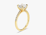 Asscher Cut Moissanite Engagement Ring with Pave Set Side Stones (2.00 CT)